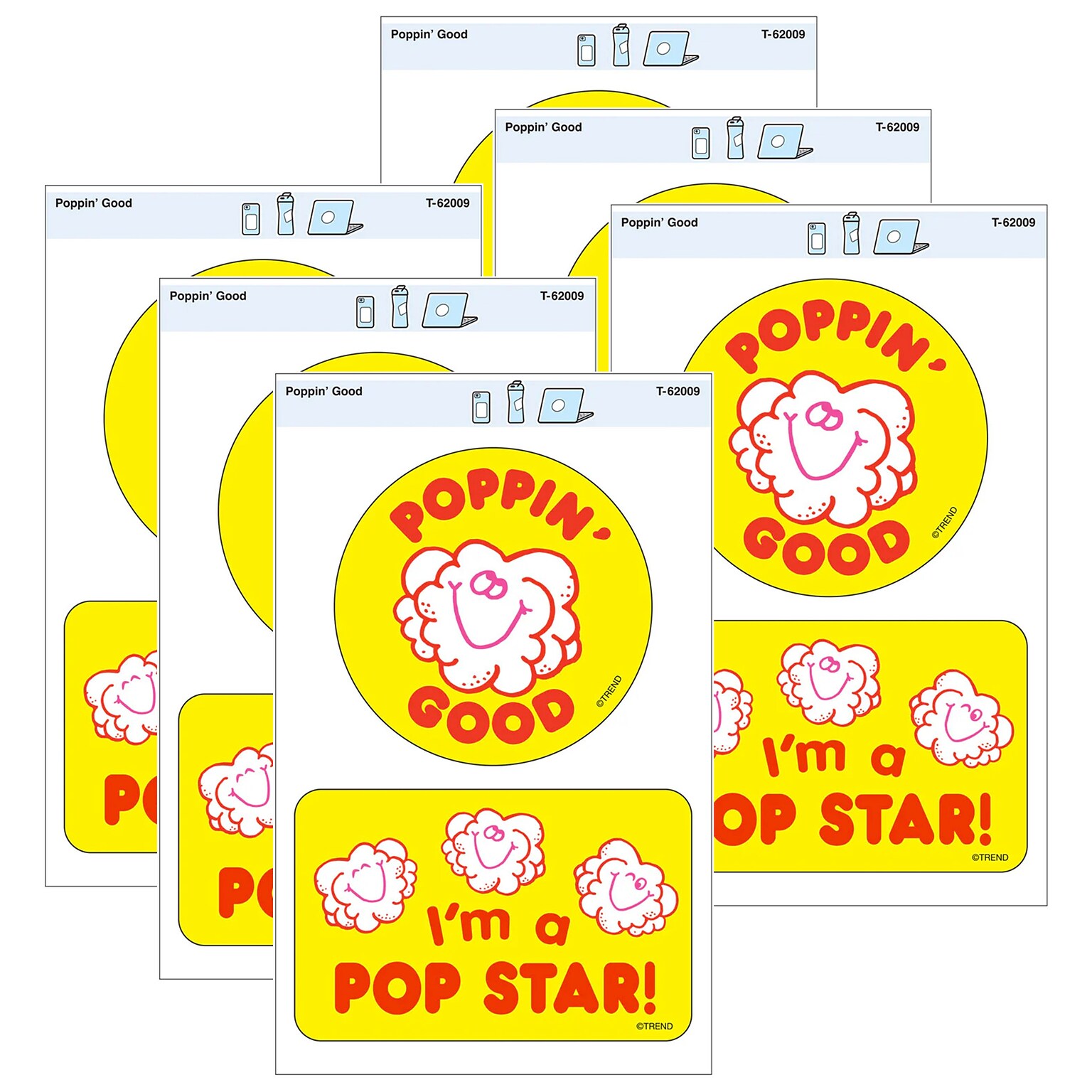Trend Enterprises Poppin Good Vinyl Stickers, Multicolored, 2/Pack, 6/Packs/Bundle (T-62009-6)