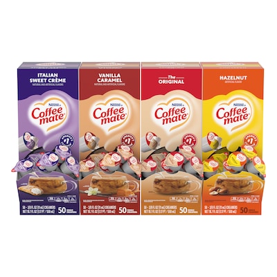 Coffee mate Liquid Creamer Singles Assorted Flavors Dairy Free Liquid Creamer, 0.375 oz., 200/Carton (12614857)