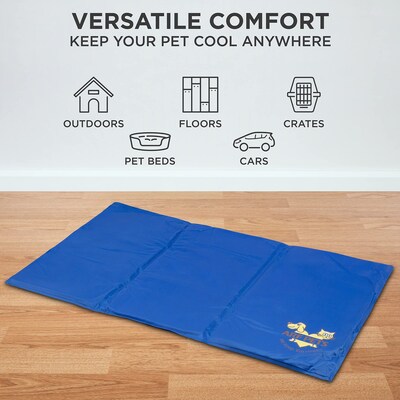 Arf Pets Non-Toxic Gel Dog Cooling Bed Mat for Kennels, 19" x 35", Blue (APCLPD0220)