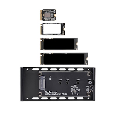 StarTech USB4 M.2 External Hard Drive Enclosure, NVMe, Black (1USB4-NVME-ENCLOSURE)
