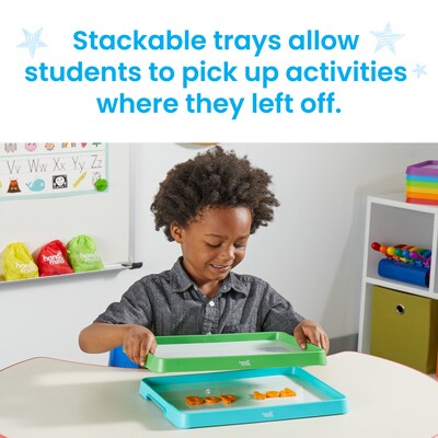 hand2mind Magnetic Dry-Erase Activity Trays, Green/Teal (98877)