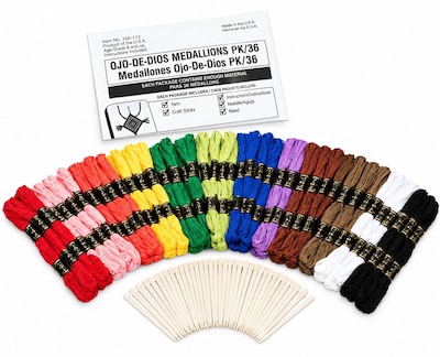 S&S Ojo De Dios Medallions Craft Kit, 36/Pack (GP1175)