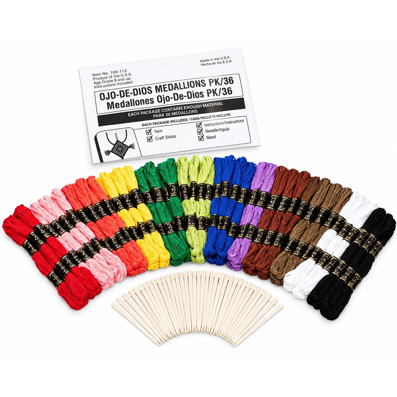 S&S Ojo De Dios Medallions Craft Kit, 36/Pack (GP1175)