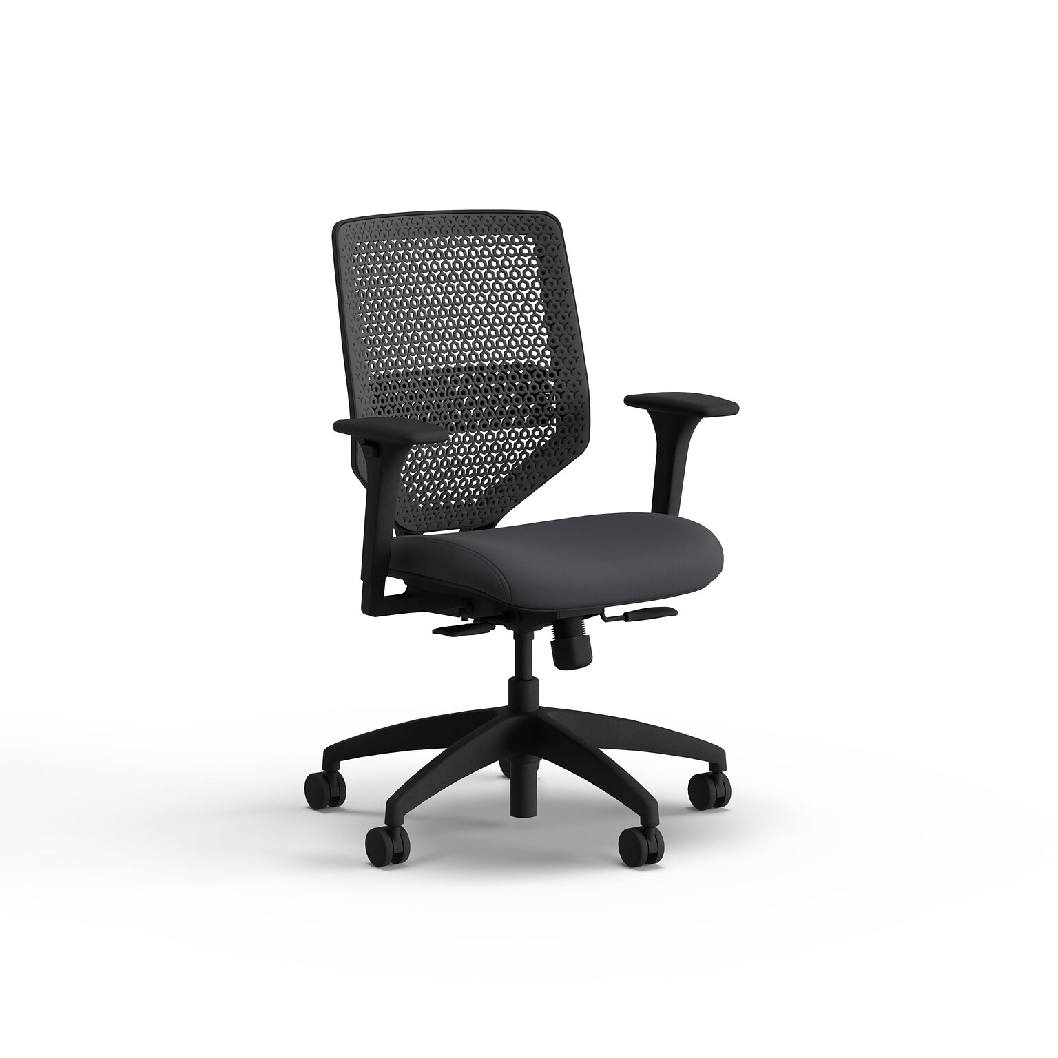 HON Solve Vinyl/ReActiv Swivel Task Chair, Basalt/Charcoal (HSLVTMR.Y1.A.H.0S.SX23.BL.SB.T)