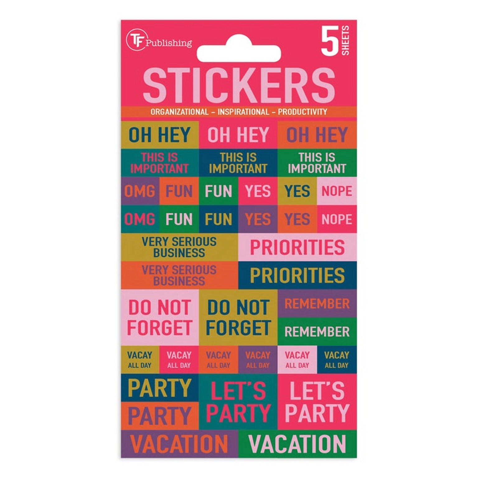 TF Publishing In Any Event Planning Sticker Pack, Assorted Colors, 5 Sheets/Pack (99-2112)
