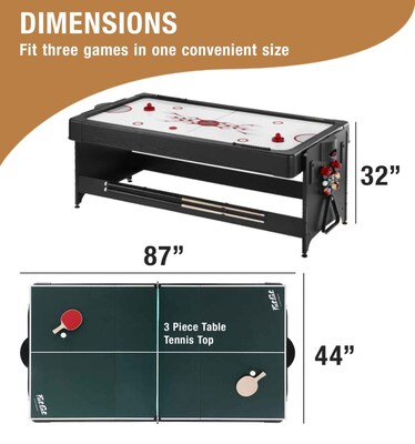 Fat Cat Original 3-in-1 7' Pockey Multi-Game Table, Tan (64-1054)