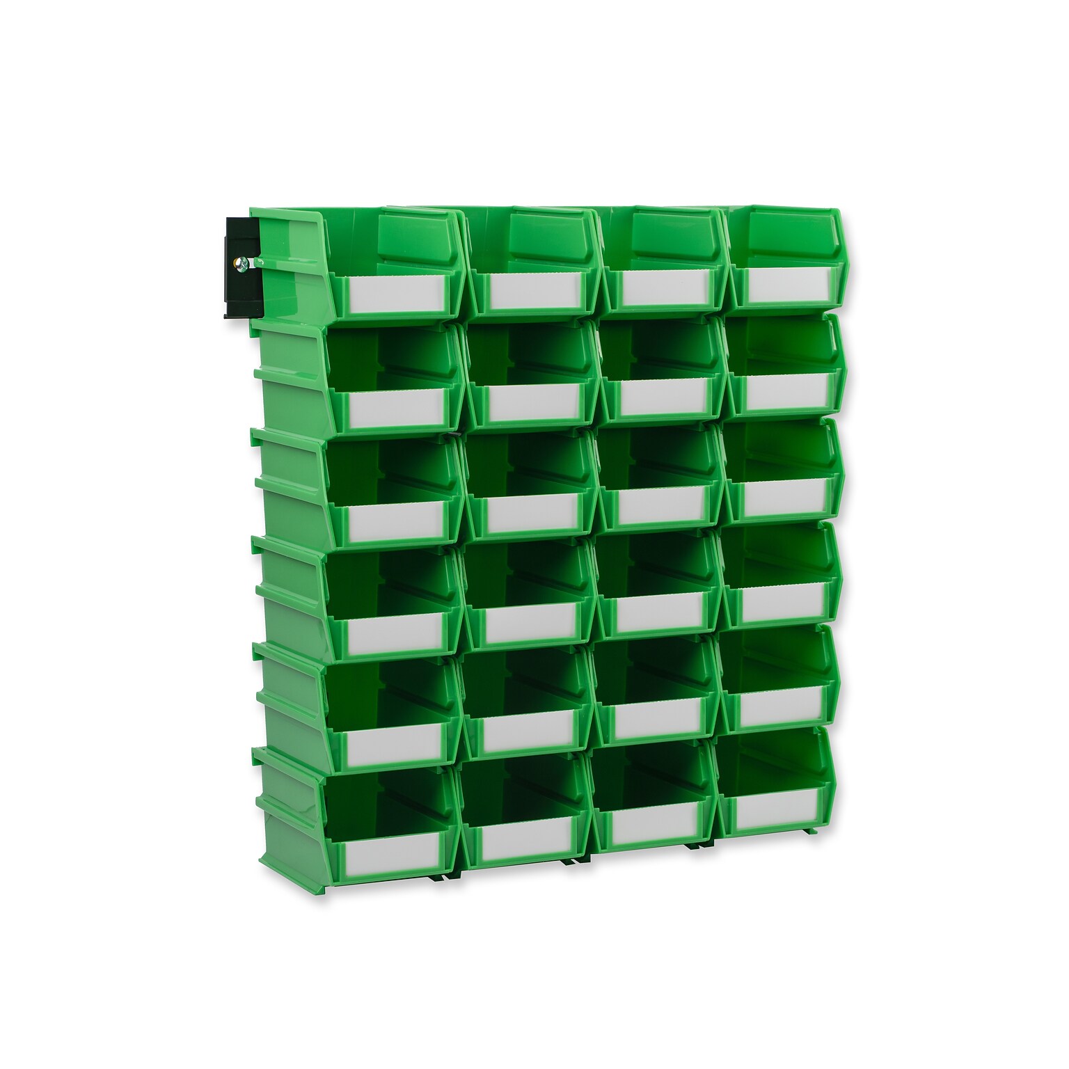 Triton Products LocBin Small Stackable Plastic Storage Bin, 3 x 4.125x 5.375, 1.15 Qt., Green, 24/Pack (3-210GRNWS)