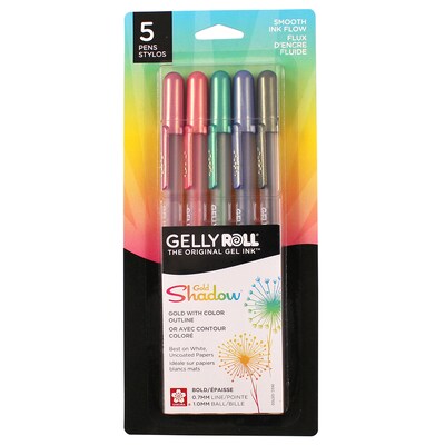 Sakura Gelly Roll Gel Ink Pens, Gold Ink, 5/Set (SAK58760)