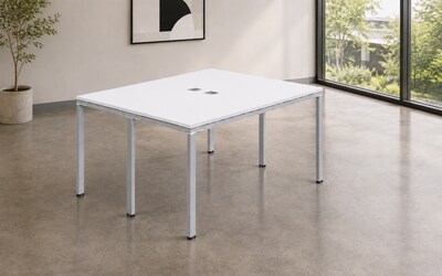 Boss Office Products Simple System 66W Desk, White, 2/Set (SGSD013-102-WT)