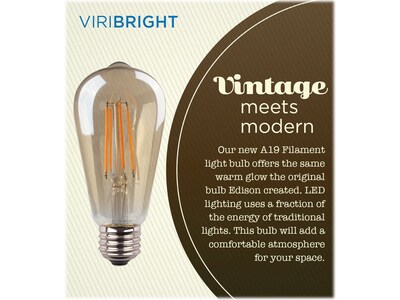Viribright 5 Watts Warm White LED Decorative Bulb, 6/Box (ST19/641350/6)