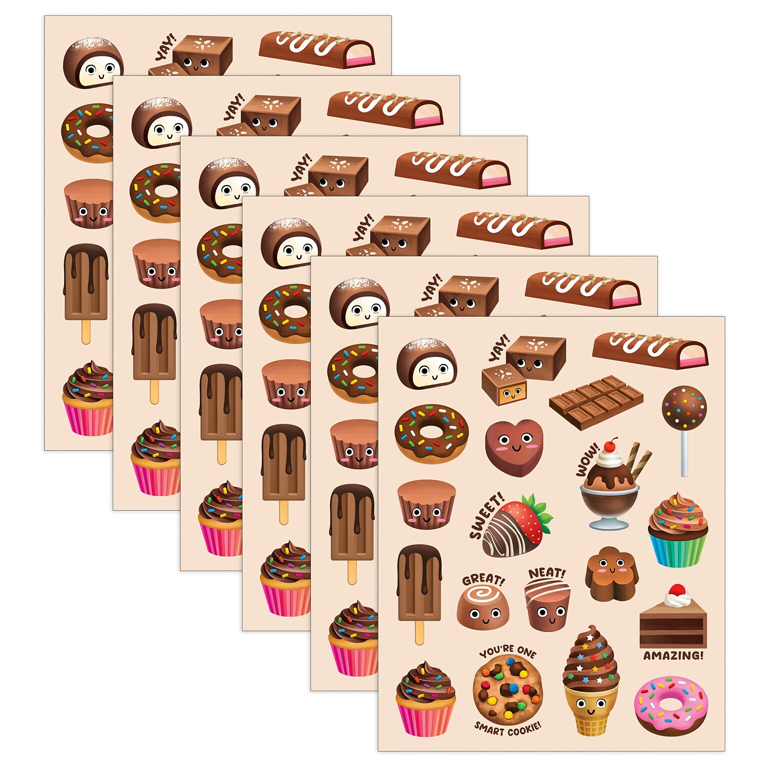 Teacher Created Resources Chocolate Smelly Stickers, Multicolored, 120/Pack, 6/Packs/Bundle (TCR9456-6)