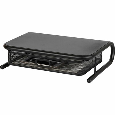 Lorell Mesh Wire Monitor Stand, 11.5"W x 8"D x 2"H, Black (LLR84148)