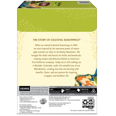 Celestial Seasonings Decaf Green Tea with White Tea, 0.9 oz. Keurig® K-Cup® Pods, 24/Box (14737)