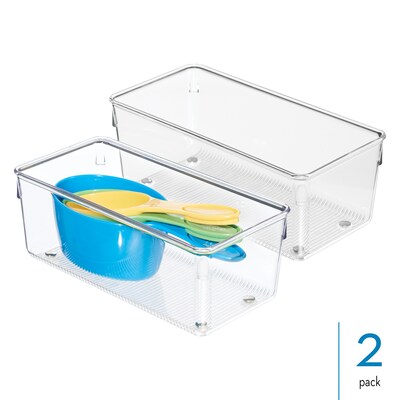iDesign Linus Plastic Drawer Organizer, Clear, 2/Set (52830M2)