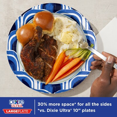 Dixie Ultra Large 11.5" Paper Plates, Blue/White, 12 Plates/Pack (16217/01C)