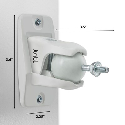 Jumbl ProGrip Ultra Stainless Steel Speaker Wall Mount Brackets, White 2/Set (SINSB7W)