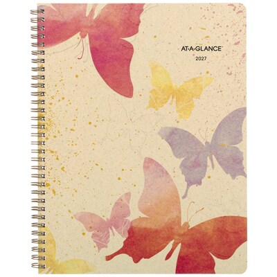 2027 AT-A-GLANCE Watercolors 8.5 x 11 Weekly & Monthly Planner, Paper Cover, Multicolor (791-905G-27)