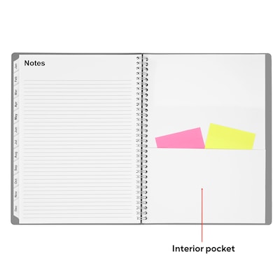 2027 Staples 8" x 11" Weekly & Monthly Appointment Book, Plastic Cover, Gray (ST63595-27)