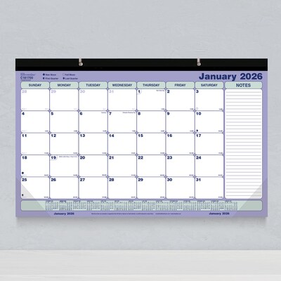 2026 Brownline Classic 17.75" x 10.875" Monthly Desk Pad Calendar, Blue/White (C181700)