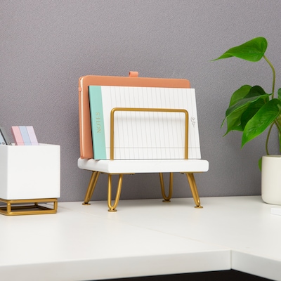 Mind Reader Metal Desk Organizer, White (LETG-WHT)