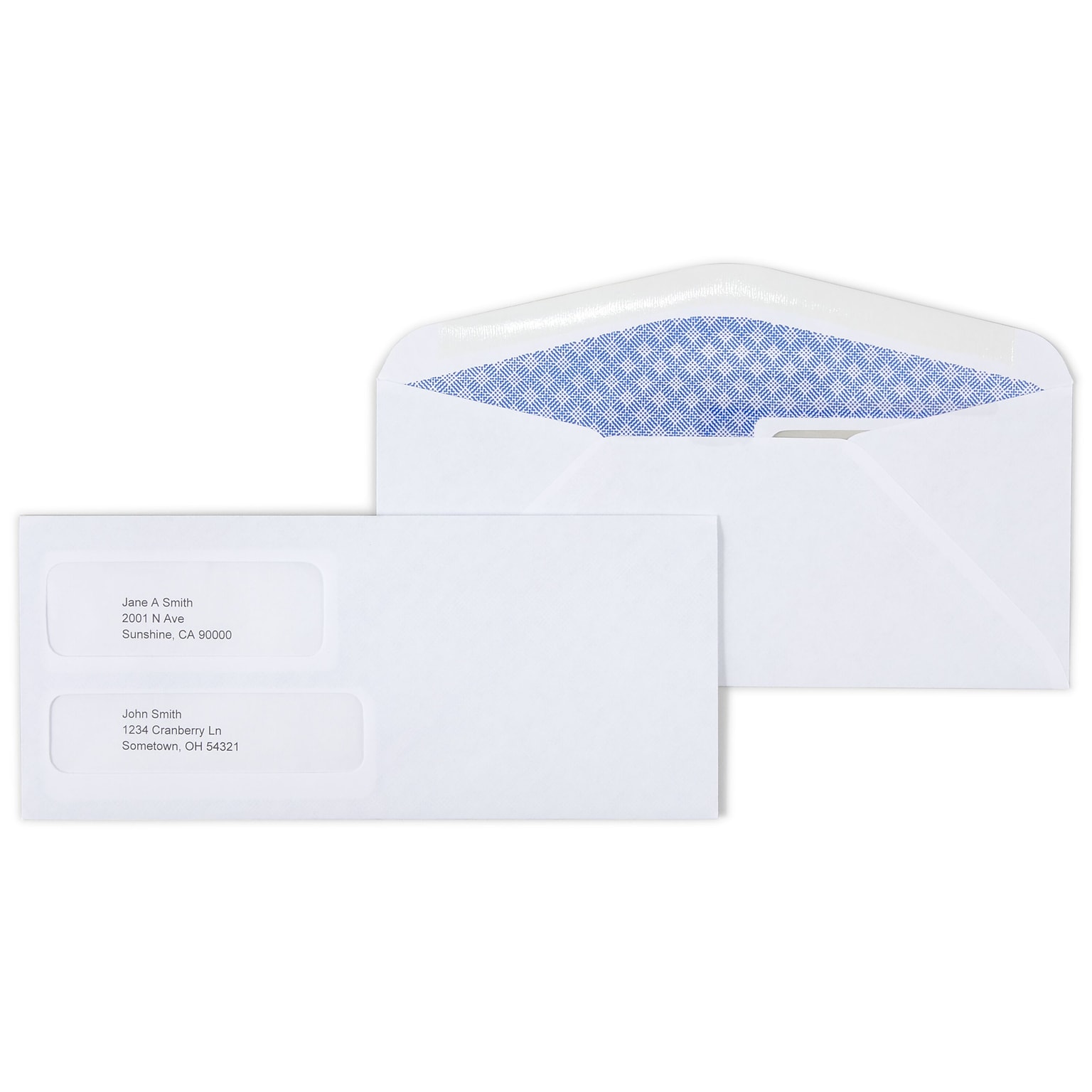 Staples Security Tinted #9 Double Window Envelopes, 3 7/8 x 8 7/8, White, 500/Box (ST266759-CC)