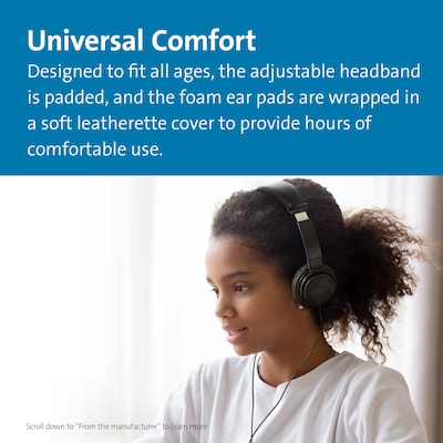 Kensington Classic USB-C Headphones, Black, 10/Pack (K97458WW)