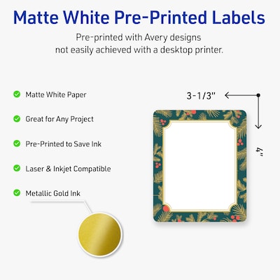 Avery Rectangle Multipurpose Labels, 4 x 3-1/3, White, 40/Pack (19479370489)