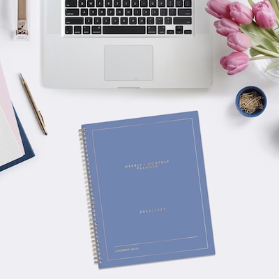 2026-2027 Blue Sky 8" x 11" Academic Year Weekly & Monthly Planner, Plastic Cover, Sincerely Blue (159096)