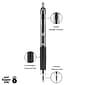 uni-ball 207 Signo RT Retractable Gel Pens, Medium Point, Black Ink, 4 Pack (33960)