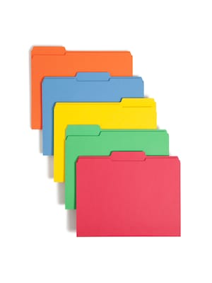 Smead Reinforced File Folder, 3 Tab, Letter Size, Assorted Colors, 100/Box (11993)