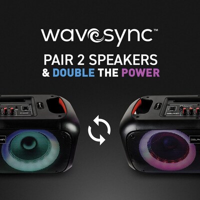 Dolphin Audio Bluetooth Portable Party Speaker with Lights, Black (SP-2600RBT)