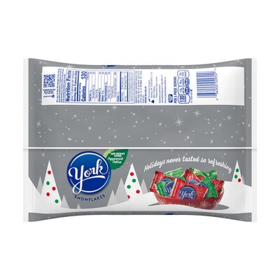 YORK Dark Chocolate Peppermint Patties Snowflakes Christmas Candy Bag, 16 oz (HEC02954)