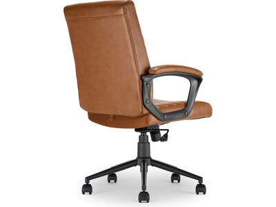 Click365 Transform 3.0 Ergonomic Bonded Leather Swivel Desk Chair, Cognac (CCHR10008A)