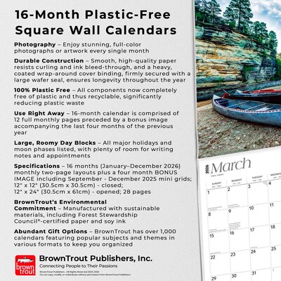 2026 BrownTrout The Natural State Arkansas Places 12" x 12" Monthly Wall Calendar (9798330705887)