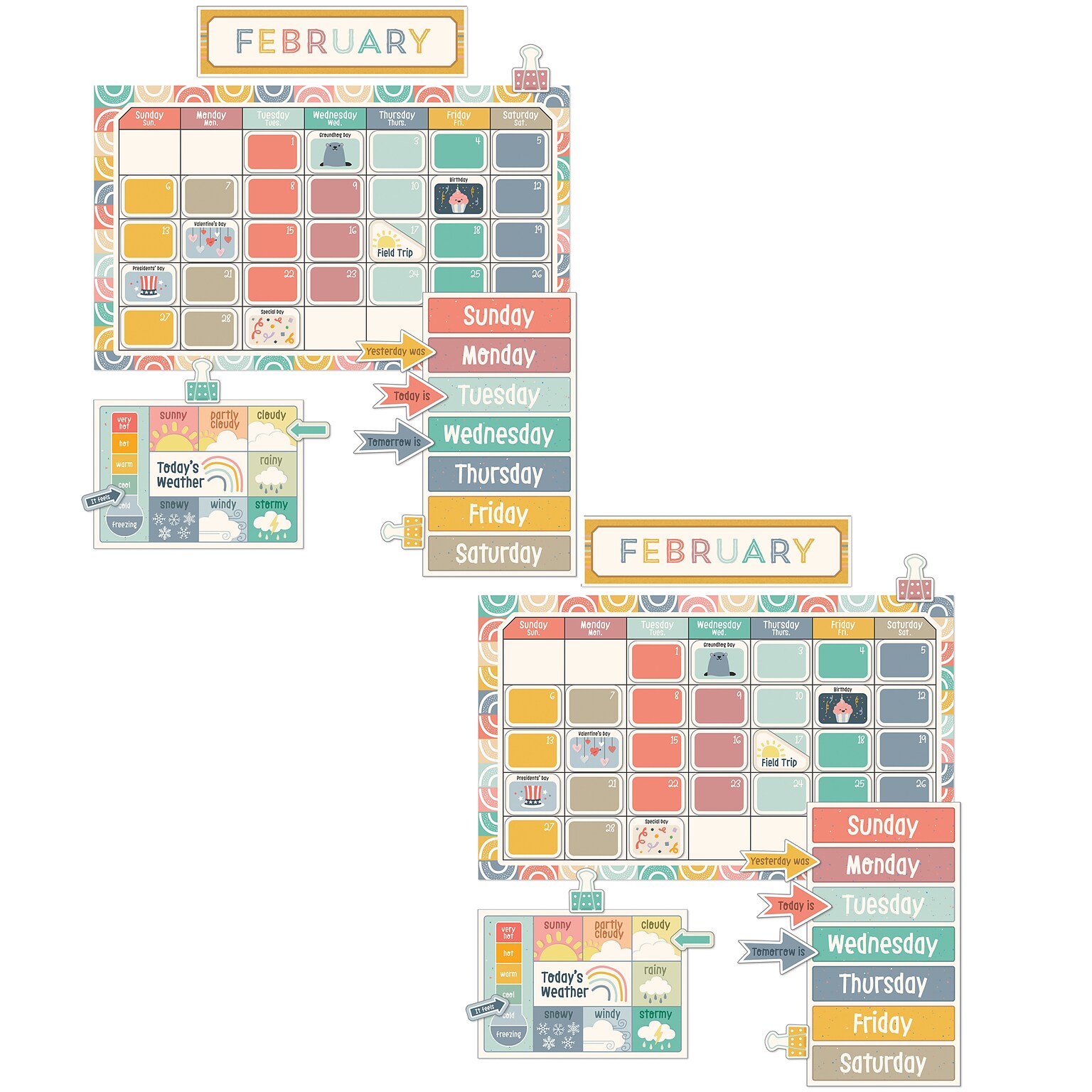 Carson Dellosa Education We Belong Calendar Bulletin Board Set, 2 Sets/Bundle (CD-110568-2)