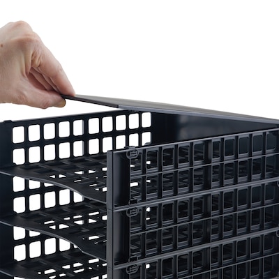 Thinkspace Literature Organizer 8-Compartment Literature Organizers, 21" x 12.25", Black (39443)