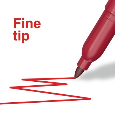 Staples Duramark Permanent Marker, Fine Tip, Red, Dozen (ST62951)