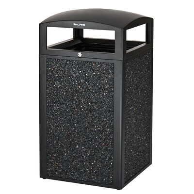 Alpine Industries GS Series Steel Trash Can & Recycling Bin Combo, 80 Gallon, Gray/Green (ALP471-40-GYGC-MK)