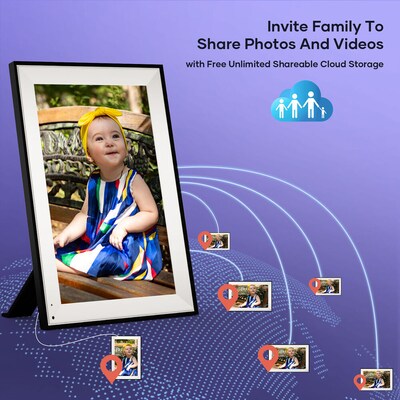 Cozyla 10.1" WiFi Digital Picture Frame, Black/White (CD-3X341F2)