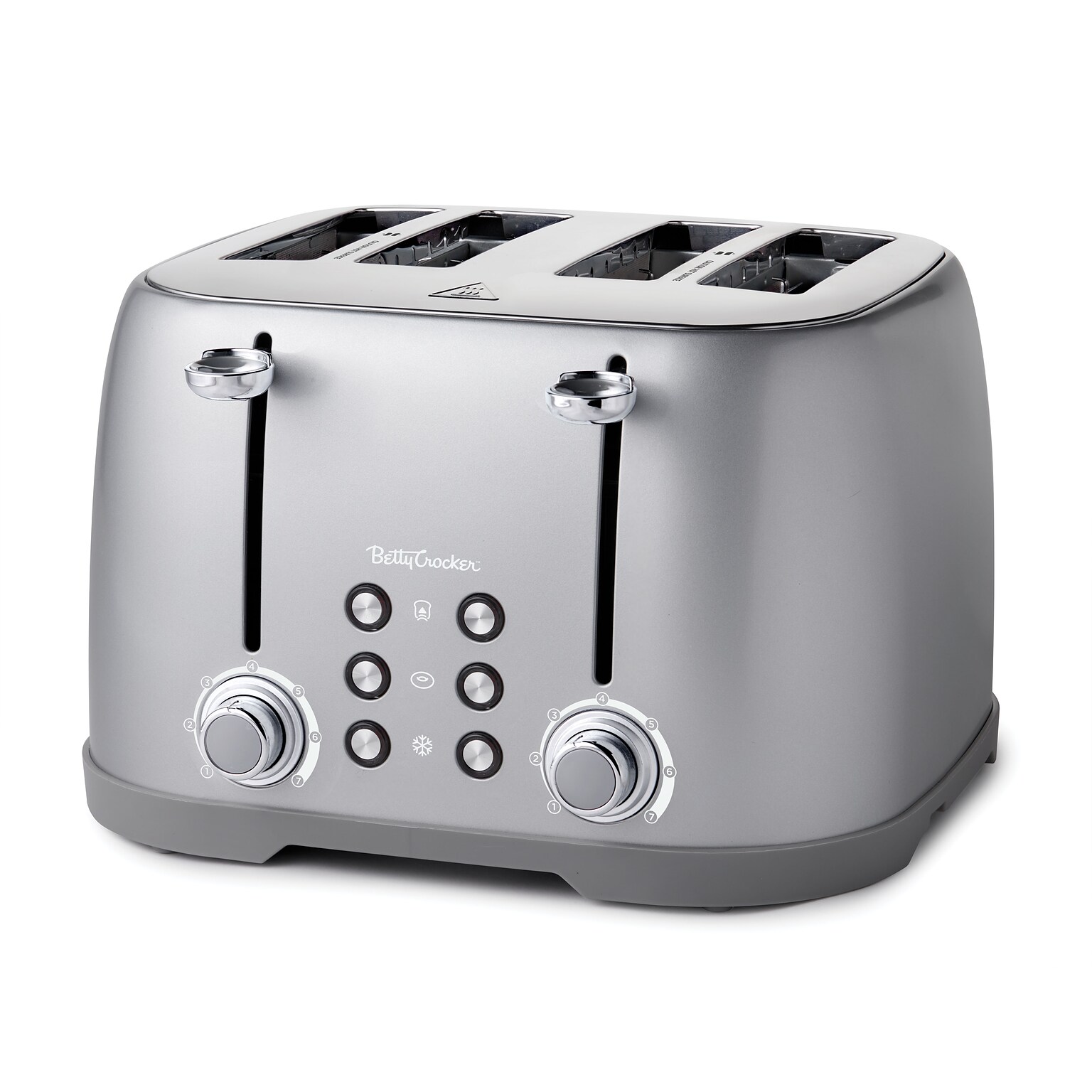 Betty Crocker 4-Slice Pop-Up Toaster, Silver (BC-4624S)