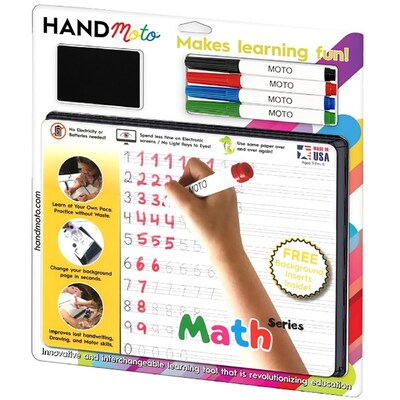 HandMoto Dry-Erase Learning Board, Math Series, 4 Markers & 10 Activity Sheets (HMOMAMO1)