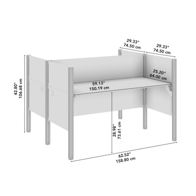 Bush Business Furniture ProBiz 43"H x 63"W Cubicle Workstation, White (100871CG-17)