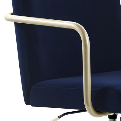 Elle Decor Giselle Fabric Computer and Desk Chair, Navy Blue/Gold (CHR10058C)
