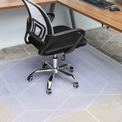 Mind Reader Carpet Chair Mat, 46 x 60, Low-Pile, Clear (LOFFCREC-CLR)