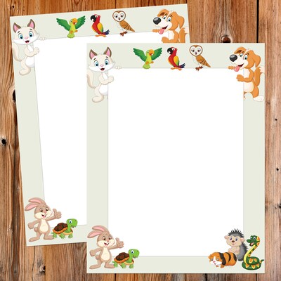 Great Papers Whimsical Animal Pals Everyday Letterhead, Multicolored, 50 Sheets/Pack (2025012)