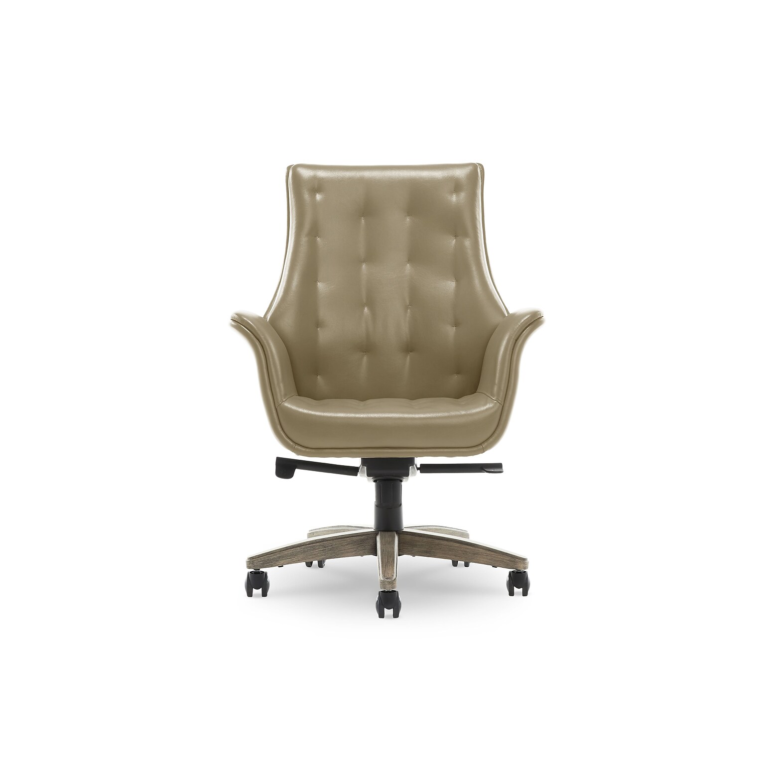 Thomasville Furniture Brooks Ergonomic Bonded Leather Swivel Executive Chair, Taupe (51493-TP)