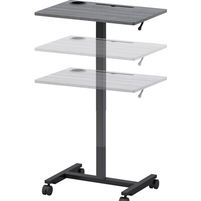Lorell 27W Manual Rectangle Adjustable Standing Desk, Weathered Charcoal (LLR84837)