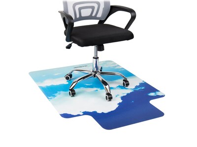 Mind Reader Hard Floor Chair Mat with Lip, 47" x 35", Blue, Polycarbonate (SKYMAT-ASST)