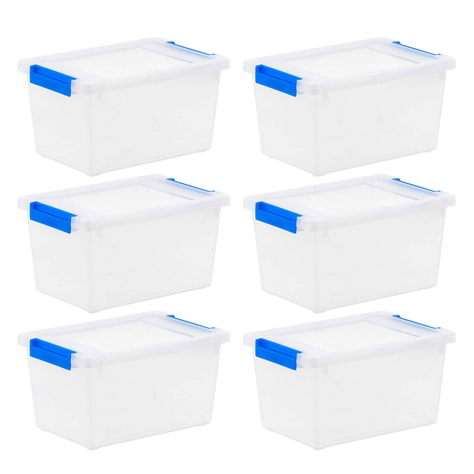 IRIS 4.3 Qt. Plastic Storage Bins with Lids, Clear Containers, Latching Totes 6Pk