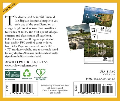 2026 Willow Creek Ireland 6.2 x 5.4 Day-to-Day Calendar (54239)